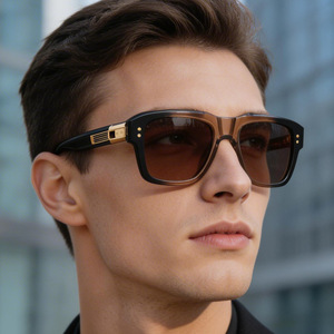 Lunettes de soleil polarisées carrées Tecno pour hommes, monture noire, lentille TAC, protection UV400, pare-soleil de conduite, type 3 - Product Image 3