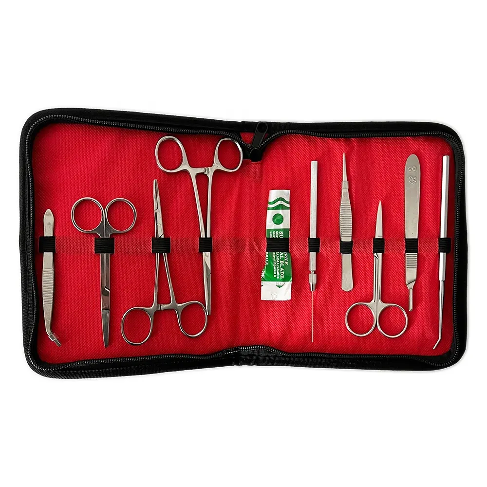 NERS Stainless Steel Instruments 10 Piece Dissecting Set With Pan