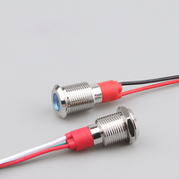 6mm 8mm 10mm 12mm Metal LED piloto Panel Dash señal luz de advertencia 15cm Cable coche barco marino luz indicadora