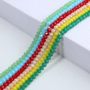 Wholesale 4/6/8mm Colorful Crystal <b>Beads</b> <b>Glass</b> Rondelle Loose <b>Bead</b> strands for DIY Necklace <b>Bracelet</b> Jewelry Making - Product Image 3