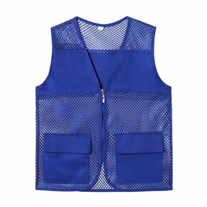 Moda fluorescente neón verde naranja Rosa verano transpirable trabajo chaleco sin mangas cremalleras malla TRABAJO ROPA uniforme chaleco - Product Image 6