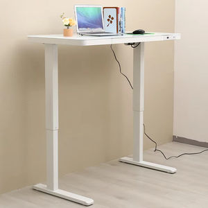 आधुनिक स्मार्ट सिंगल मोटर इलेक्ट्रिक स्टैंडिंग डेस्क कम शोर ऊंचाई समायोज्य ग्लास ऑफिस ड्रॉअर के साथ स्टैंड डेस्क - Product Image 1