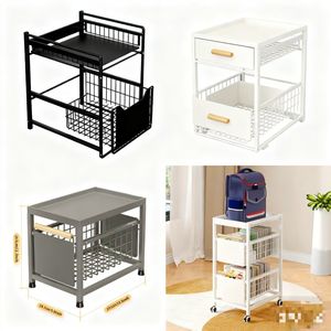 Chariot de cuisine extérieur à 3 ou 4 niveaux, étagère métallique, support pour fruits, légumes, jouets, chariot de service, ensemble de cuisine, étagère avec roulettes - Product Image 4