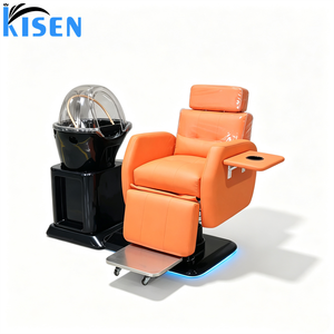 Sillón de Peluquería Giratorio Profesional y Duradero KISEN, con Lavabo de Cerámica, Altura Hidráulica Ajustable y Asiento Reclinable para Salón - Product Image 1