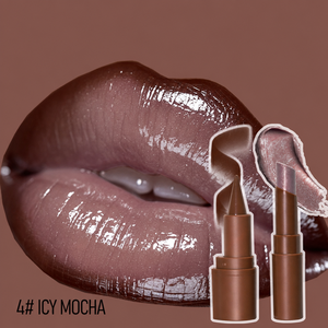 Rouge à lèvres minéral scintillant, couleur marron nude brillante, 4 #   Icy Mocha Hydratant Certifié FDA pour le Maquillage Quotidien - Product Image 5