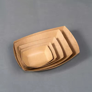 Bandeja de Papel Biodegradable Desechable Ecológica, Recubrimiento para Bandejas de Comida Rápida, para Fiestas - Product Image 4