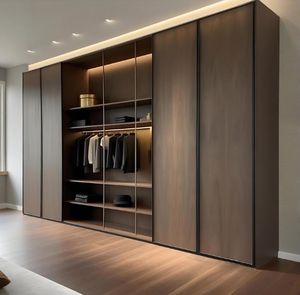 เฟอร์นิเจอร์ห้องนอนหรูหราทันสมัยปรับแต่งได้ ตู้เสื้อผ้าสีดำ ราคาไม่แพง - Product Image 1