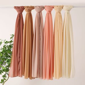 Écharpe longue unie en perles 175*70, châle, foulard malaisien, <span class=keywords><strong>voile</strong></span> ethnique, polyester, mousseline - Product Image 2