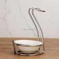 Pemegang sendok Stainless Steel, dudukan sendok Stainless Steel berlapis keramik dapur pesta untuk meja makan