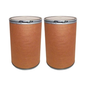 Paquete de 2 bidones de transporte de 55 galones con tapa abierta, de fibra sin revestimiento, color marrón, contenedor de almacenamiento y envío industrial de alta resistencia, CH - Product Image 1
