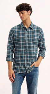 Camisa Oxford a Cuadros de Algodón para Hombre, Corte Slim, Manga Larga, Formal, Calidad de Exportación, Proveedor Mayorista - Product Image 2