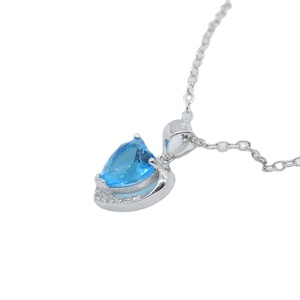 Pendentif minimaliste en argent sterling 925 Titanic le coeur de l'océan bleu océan petit coeur en or, colliers ras du cou femmes - Product Image 4