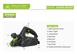 AWLOP <span class=keywords><strong>600W</strong></span> Outils électriques portables professionnels Raboteuse électrique industrielle personnalisée - Product Image 6