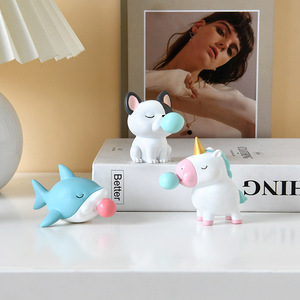 Bubble Blowing Animal Figurines Resin Decor Home Office Desk Gift Handmade Craft - Product Image 1