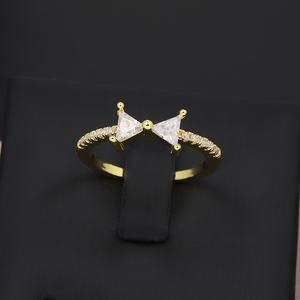 Ensemble de bagues de mariage tendance en laiton JXX, plaqué or 24 carats, fiançailles, zircone cubique 5A, bague pour femme - Product Image 5