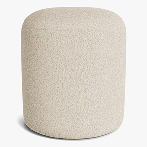 Taburete Otomano Moderno y Resistente Tapizado en Tela Bouclé Blanca para Apartamento, Escuela, Sala de Estar, Dormitorio, Entrada, Almacén - Product Image 5