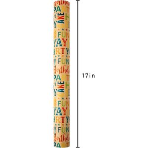 Kraft Birthday Wrapping <b>Paper</b> Colorful Happy Birthday Pattern 1 <b>Roll</b> Party Baby Shower Gift <b>Wrap</b> - Product Image 4
