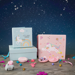 Boîte-cadeau d'anniversaire de cheval arc-en-ciel boîte-cadeau de fête des enfants de <span class=keywords><strong>licorne</strong></span> avec boîte de papier à la main pour le chocolat - Product Image 2