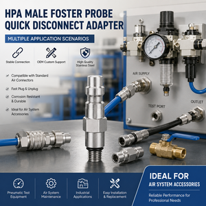 HPA Zimakyfa OEM Acier inoxydable argenté pour accessoires, adaptateur de vanne de distribution de liquide, raccord rapide mâle Foster Probe - Product Image 5