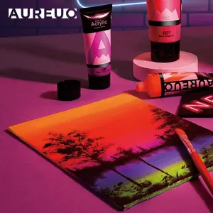 Phoenix conjunto de pintura acrílica, kit de pintura multi uso com 8 cores 21ml, cor brilhante, alta resistência, arte neon