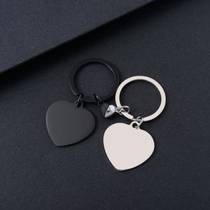 Factory Stainless Steel Couple Magnet to Heart Pendant Keychain Laser Carving Logo Printing Photo Blank Material Gift - Product Image 4