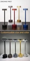Lampe de table personnalisable moderne pour hôtel et restaurant, sans fil, rechargeable, en alliage d'aluminium, avec commande tactile LED, indice de fidélité des couleurs élevé 95