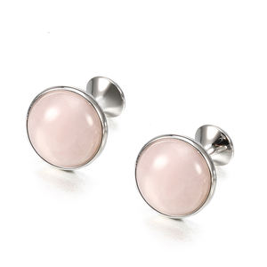 <span class=keywords><strong>Gemelli</strong></span> Classici da <span class=keywords><strong>Uomo</strong></span> Placcati in Oro 18K con Pietra Sabbiata, Spedizione Gratuita - Product Image 6