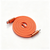 Cable de Carga Magnético Plano USB-C de 240W, Cable USB Tipo-C de Carga Rápida Autoenrollable para Teléfono Móvil/Tablet/Pad
