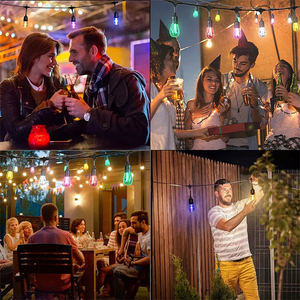 Lumières suspendues de <span class=keywords><strong>rideau</strong></span> <span class=keywords><strong>solaire</strong></span> de ficelle d'extérieur intelligentes décorations de Noël LED RVB imperméables pour le jardin de bistrot cote IP65 - Product Image 4