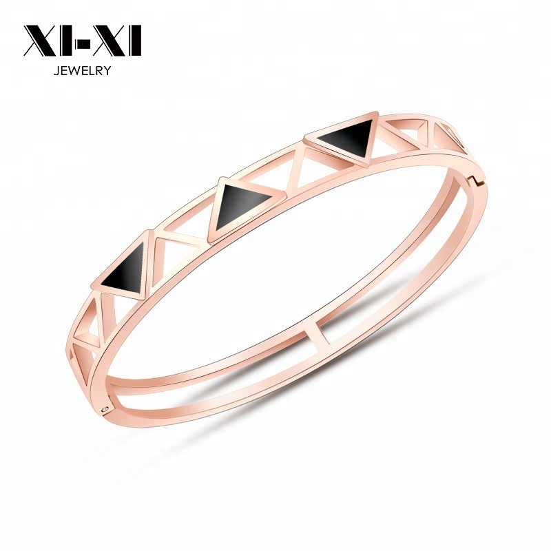 Bracelet de mode pour Femmes Triangle Noir Coquille Boucle Bracelet Bijoux