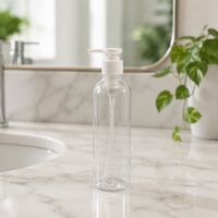 Set Isi Ulang Perjalanan 350ml, Botol Mini Persegi/Bulat PET/PP dengan Pompa Semprot, untuk Sampo, Sabun Mandi, Hand Sanitizer, Lotion, Portabel