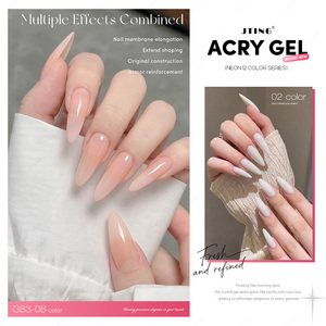 Kit de tubes de gel acrylique hybride JTING, 12 couleurs, sans HEMA/TPO, gel poly pour extension d'ongles, gel dur avec base et top coat pour salon de manucure - Product Image 3