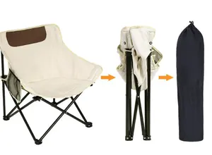 Silla plegable para acampar al aire libre tela Oxford con tubo de acero inoxidable Silla de camping