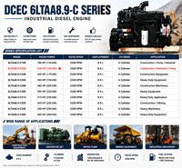 محرك ديزل CUM 6LTAA8.9-C300 C220 C240 C260 C300 C360 بقوة 180-360 حصان، 8.9 لتر، 6 أسطوانات للبناء والتعدين والحفارات ومضخات المياه