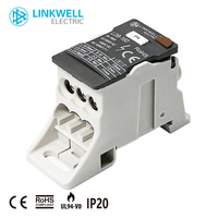 Bornes de distribution d'alimentation à double niveau 125A 6 pôles IP20 Connexion à vis Contact en laiton Certifié CE Contrôle compact