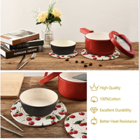 Sous-plat en corde de coton tressée, design personnalisé, écologique, résistant à la chaleur, antidérapant pour plats chauds, dessous de verre de cuisine