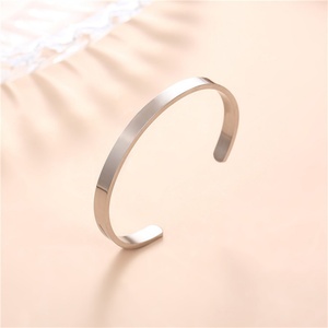 Valentine's Gift Remember I Love You <b>Bracelet</b> Custom Engrave Words Stainless Steel Cuff <b>Bangle</b> <b>Bracelet</b> - Product Image 2