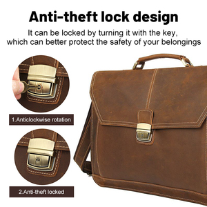 <span class=keywords><strong>Valigetta</strong></span> <span class=keywords><strong>con</strong></span> lucchetto per <span class=keywords><strong>valigetta</strong></span> in vera pelle j. M.D <span class=keywords><strong>con</strong></span> lucchetto a combinazione borsa da ufficio da <span class=keywords><strong>uomo</strong></span> marrone <span class=keywords><strong>valigetta</strong></span> in pelle di cavallo pazzo - Product Image 3