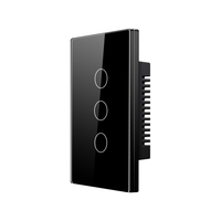 Interruptor de Luz Inteligente WiFi ZigBee con Panel Táctil de Vidrio Templado para Pared Control Remoto Inalámbrico Estándar US Compatible con Alexa y Google Home