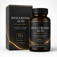 Complément d'acide hyaluronique et d'hyaluronate de sodium avec biotine 5000 mcg pour la mobilité des articulations et la soutien de l'élasticité de la peau, marque privée