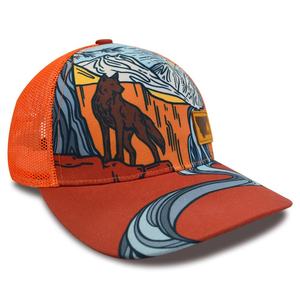 Casquettes de camionneur personnalisées avec impression par sublimation, vente en gros, casquettes en maille imprimées, casquettes de camionneur en maille polyester à 5 panneaux avec patch en cuir - Product Image 3