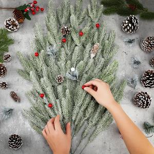 Guirlande de pin artificiel vert, aiguilles de pin en plastique, décorations de Noël, couronne décorative, plantes décoratives pour la maison, le <span class=keywords><strong>jardin</strong></span>, les décorations de vacances - Product Image 4