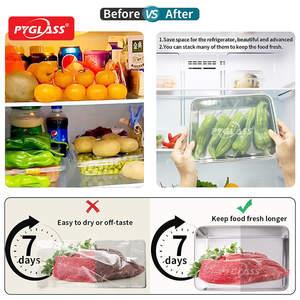 Pyglass biểu tượng tùy chỉnh kích thước lớn cấp thực phẩm thép không gỉ lưu trữ container sets nhà bếp tốt nhất Helper container với PP có nắp đậy - Product Image 6