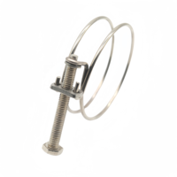 Collier de serrage à ressort double en acier inoxydable réglable de haute qualité pour usage automobile métrique et impérial