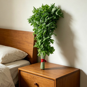 Fresh mugwort for the <b>Dragon</b> Boat Festival is hung on doors and windows to repel mosquitoes and bring good fortune. Hand-tied, - Product Image 1