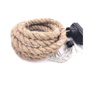 Guirlande lumineuse solaire en corde de chanvre à lumière LED, imperméable, féerique, pour la maison, fête de mariage, éclairage décoratif d'extérieur, 50 m - Product Image 6