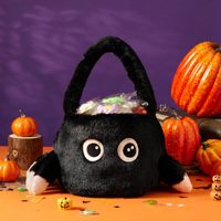 Panier à main en peluche douce personnalisé pour Halloween, sac à bonbons pour enfants, idéal pour la fête d'Halloween et la décoration de festival