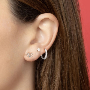 Boucles d'oreilles CANNER plaquées or 18 carats, cercle torsadé, zircon, style hipster pour femmes - Product Image 5