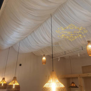 Drapés de plafond en tissu blanc pour les fêtes, tissu transparent pour draper les rideaux en mousseline, toile de fond de plafond, arche de mariage, chapiteau de plafond - Product Image 2