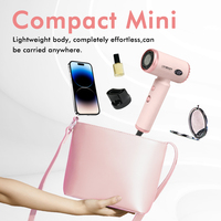 Sèche-cheveux miniature léger LINKBEAUTY à grande vitesse, moteur BLDC 90 000 tr/min, 1300 W, ionique, en plastique, pour hôtel et usage domestique, avec buse magnétique